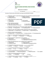 Pre Test Science 7 1st Quarter