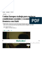 UE Trabaja para Mejorar Condiciones Sociales en Frontera - Diario Libre