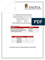 2.1 - Modelo de Base de Datos Relacional.