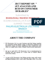 A Project Report On " Market Analysis and Research On Consumer Durables"