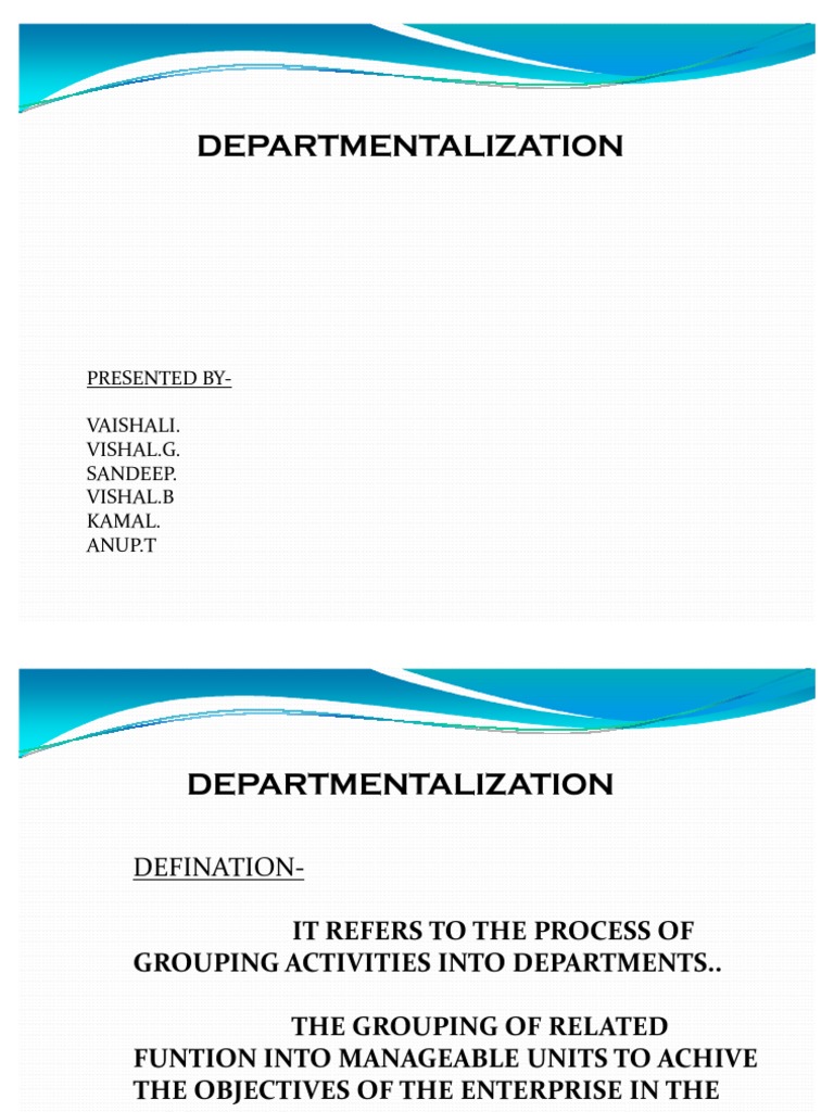 Departmentalization