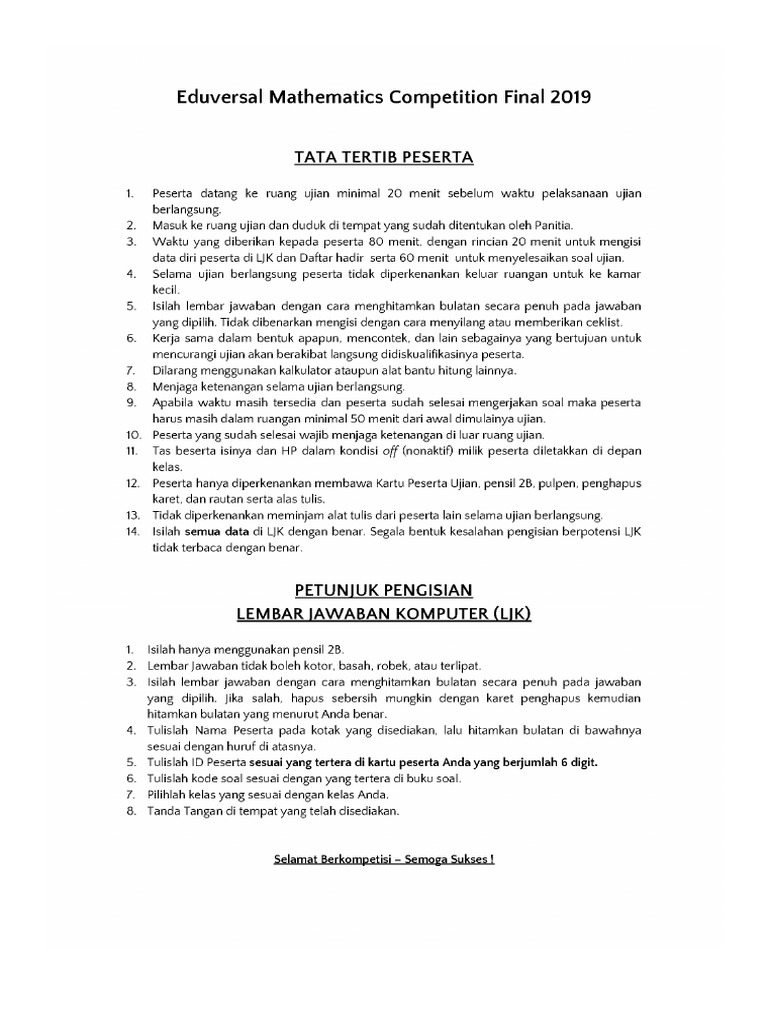 EMC 2019 - Kelas 7 | PDF