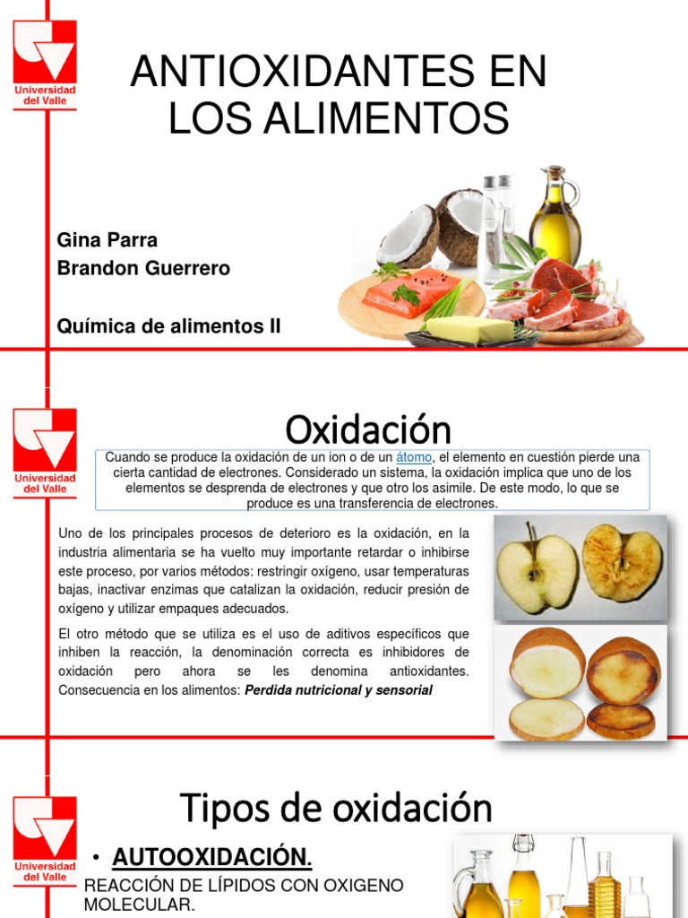 Expocisión Antioxidantes en Los Alimentos | PDF | Antioxidante | Redox