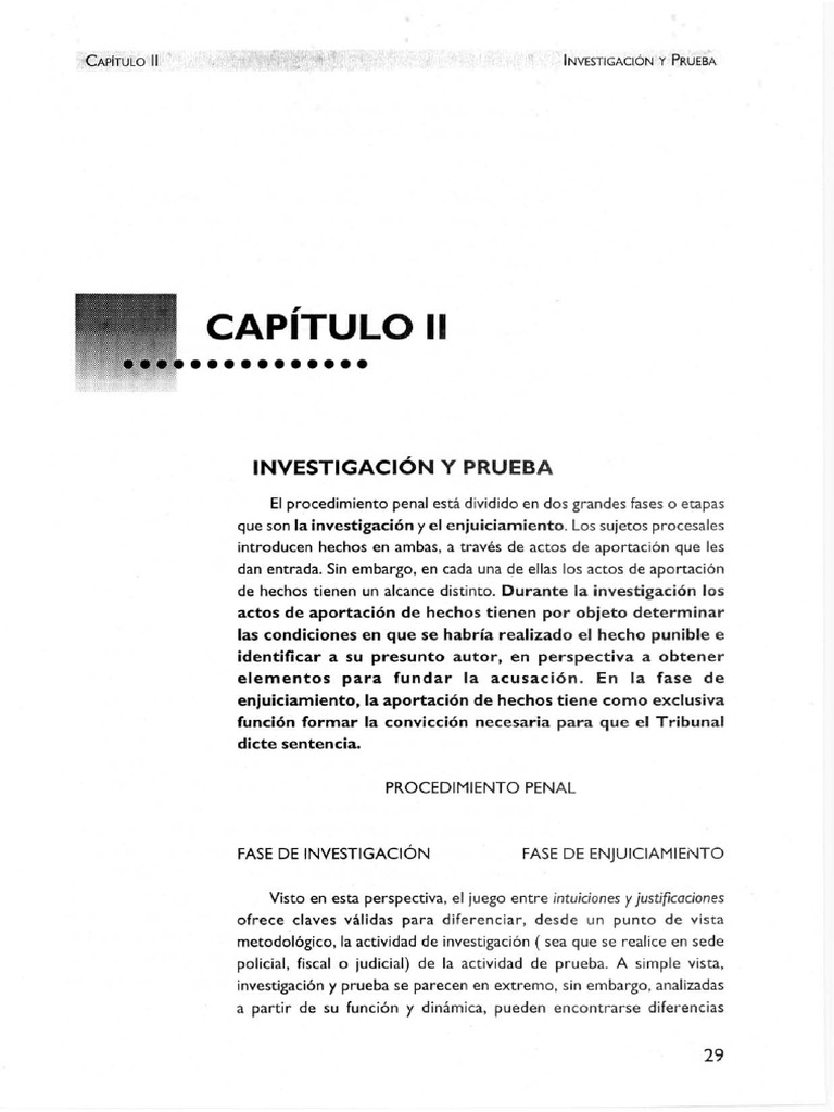Investigación y Prueba en el Proceso Penal | PDF | Evidencia (ley ...