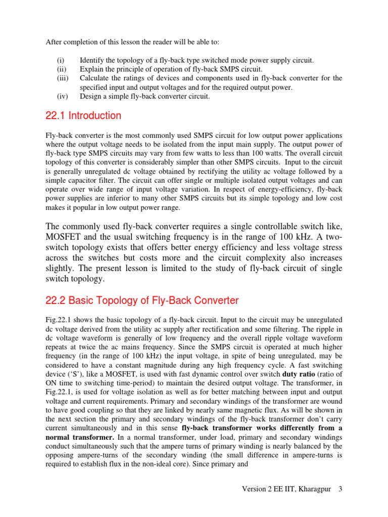 3 L22 (DP) (Pe) ( (Ee) Nptel) PDF Transformer Power Supply