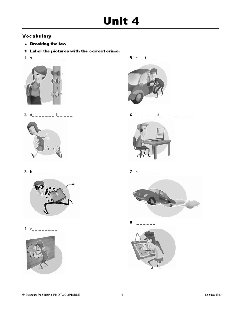 04 Legacy B1 - 1 Unit 4 | PDF | Burglary | Linguistics