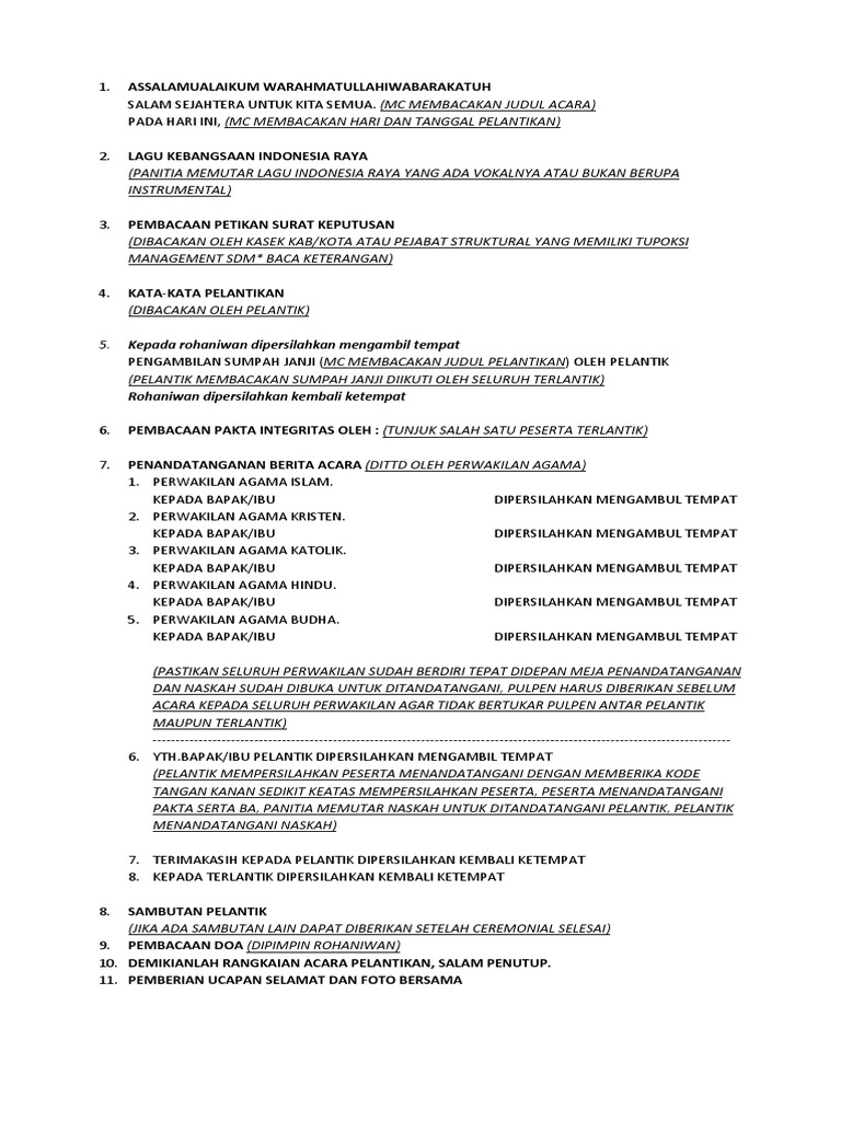 Panduan Pelantikan Panwascam | PDF
