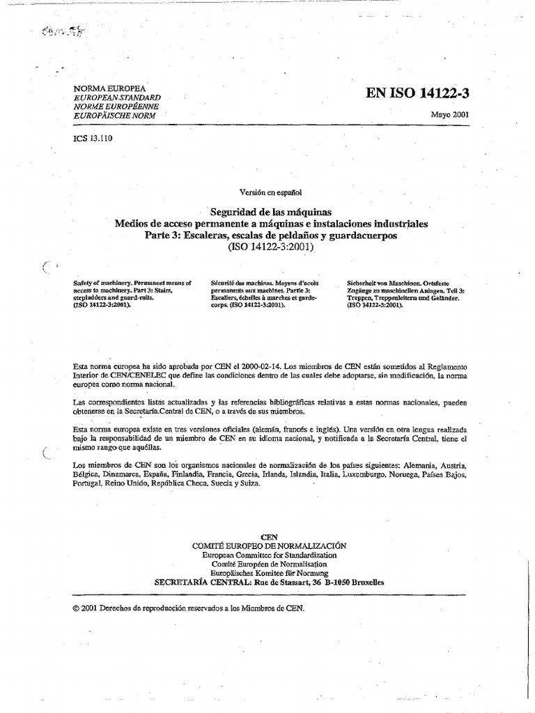 En Iso 14122-3 Accesos A Maquinas | PDF