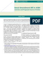 Policy Brief - 15th Constitutional Amendment Bill in AJ&K: Background, Controversies and Proposed Course of Action