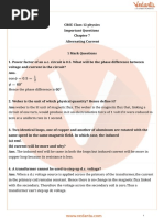 Important Questions for CBSE Class 12 Physics Chapter 7