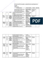 PROIECTAREA PE UNITĂȚI DE ÎNVĂȚARE LA DISICPLINA MATEMATICA- sem 2