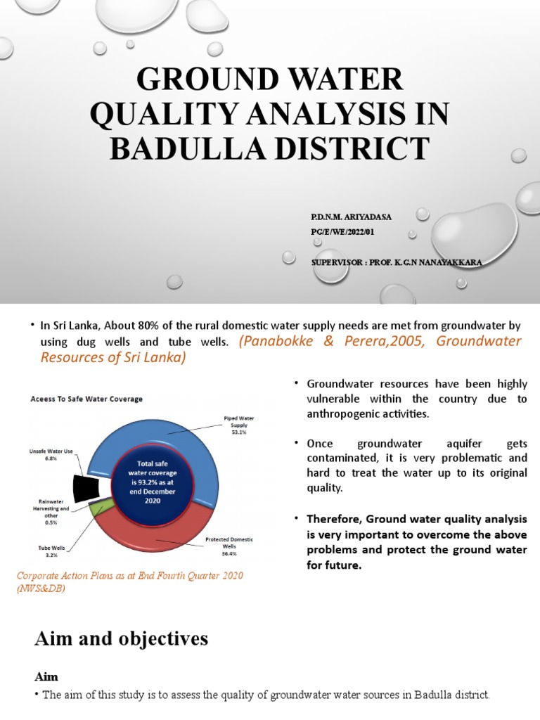 Groundwater Quality in Badulla District | PDF | Groundwater | Water Quality