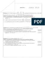 Selectividad 2019 Junio Examen Matematicas Comunidad Valenciana