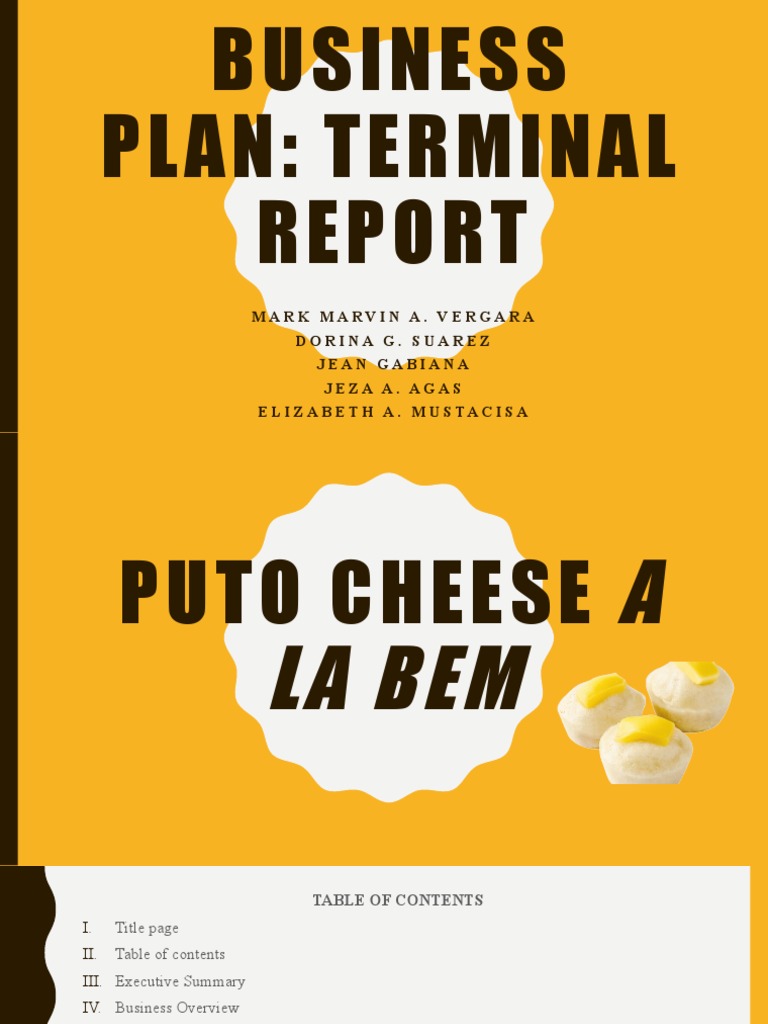 Business Plan Terminal Report Presentation | PDF | Marketing | Sales