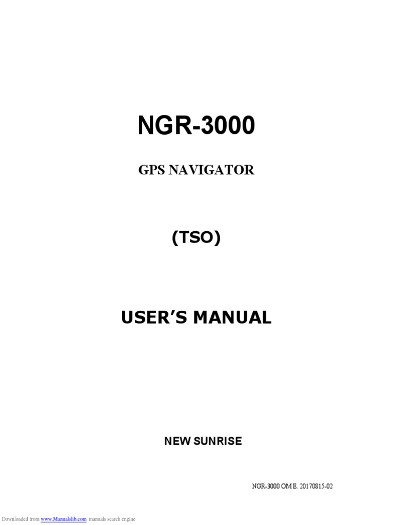 NGR 3000 GPS Operational Manual PDF Menu Global