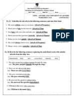 STD 5 - ADVERBS WORKSHEET - Answer Key