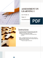 ASSESSMENT IN LEARNING I_Lecture 24