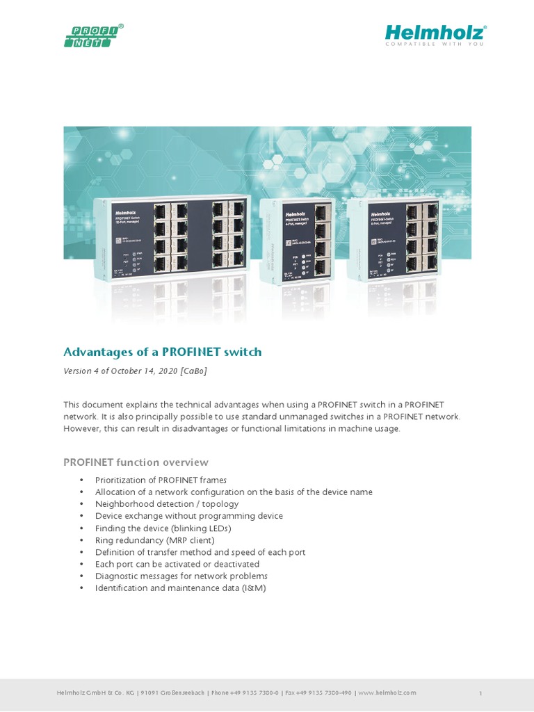 Advantages of A PROFINET-Switch - Version 4 EN | PDF | Computer Network ...