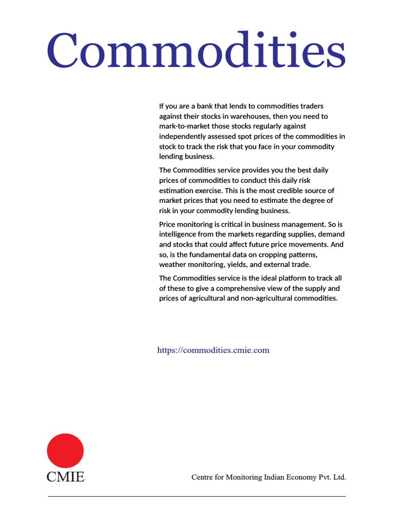 Commodities Brochure PDF Economies Business