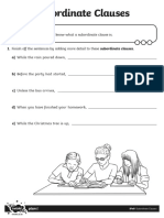 Subordinate Clauses Differentiated Activity Sheets