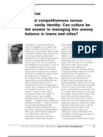 Editorial Global Competitiveness Versus Community Identity