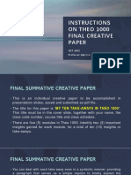 Instructions For Theo 1000 Final Creative Paper
