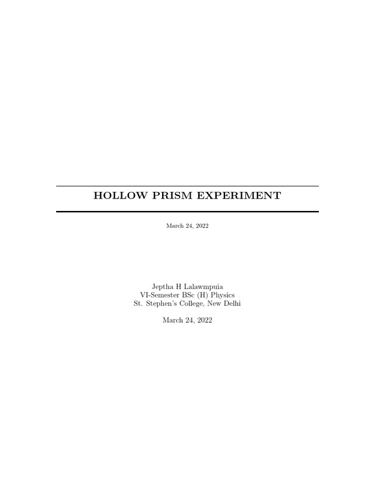 Hollow Prism EXP 1 | PDF | Refraction | Refractive Index