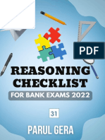 Reasoning Checklist 31 PDF 2022 by Parul Gera