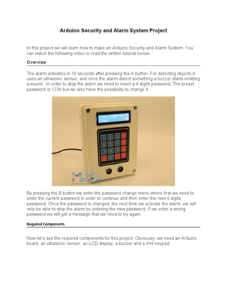 Arduino Security and Alarm System Project | PDF | Boolean Data Type ...