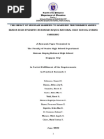 The Impact of Modular Learning To Academic Performance Among Senior High School in BBNHS During The Pandemic