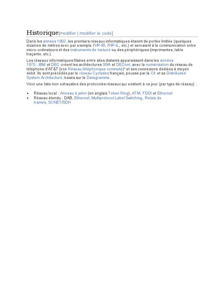 Historique des réseaux informatiques | PDF
