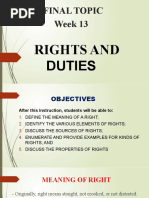 Week 13 RIGHTS & DUTIES