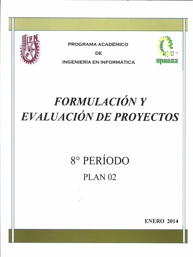 Plan de Estudios Form. y Eval. de Proyectos | PDF
