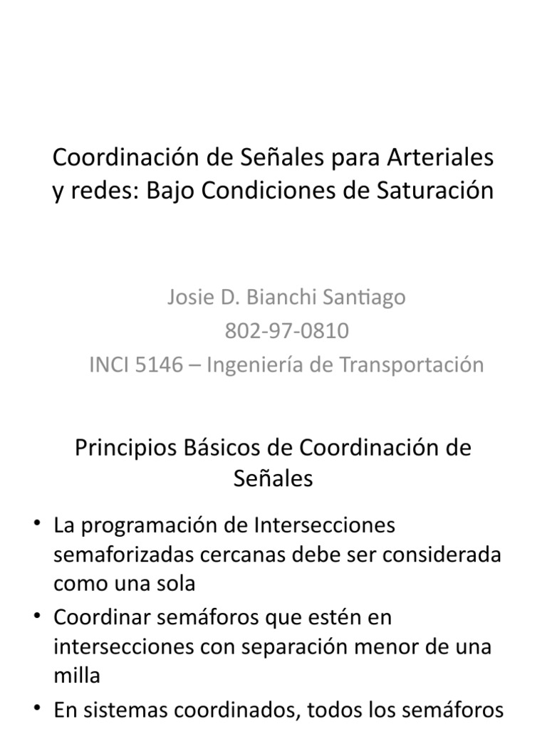 Coordinaci n de se ales para arteriales y redes pdf sem foro