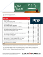 Develop Good Study Habits Checklist