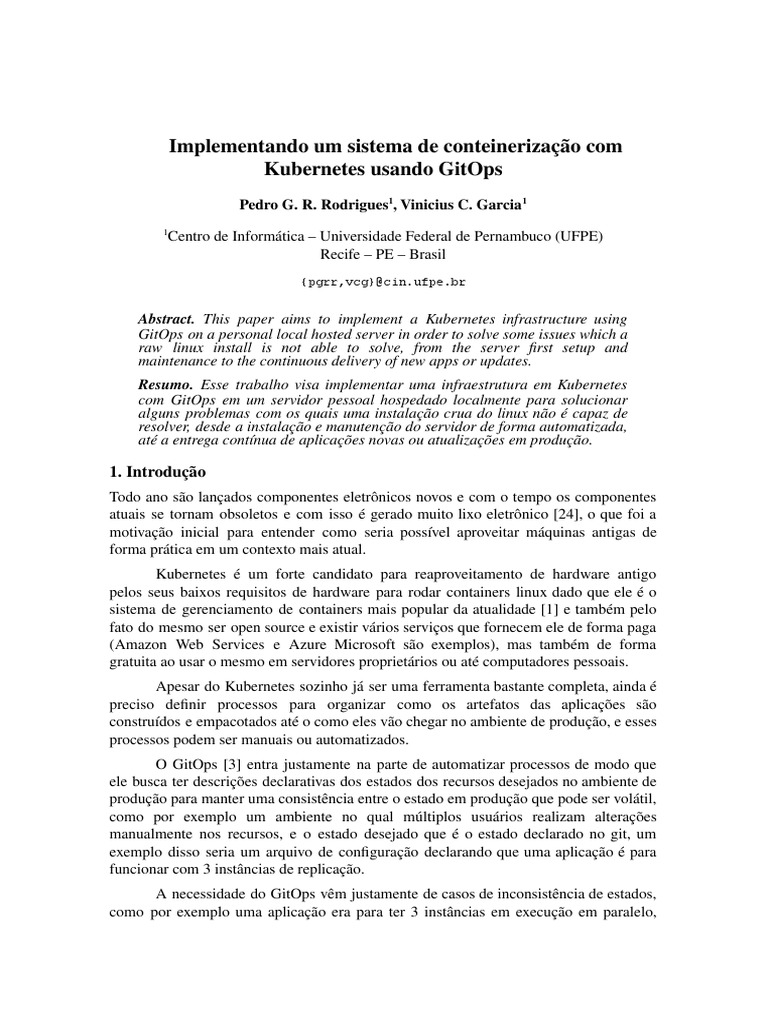 Kubernetes com GitOps em Servidor Local | PDF | Distribuição Linux ...