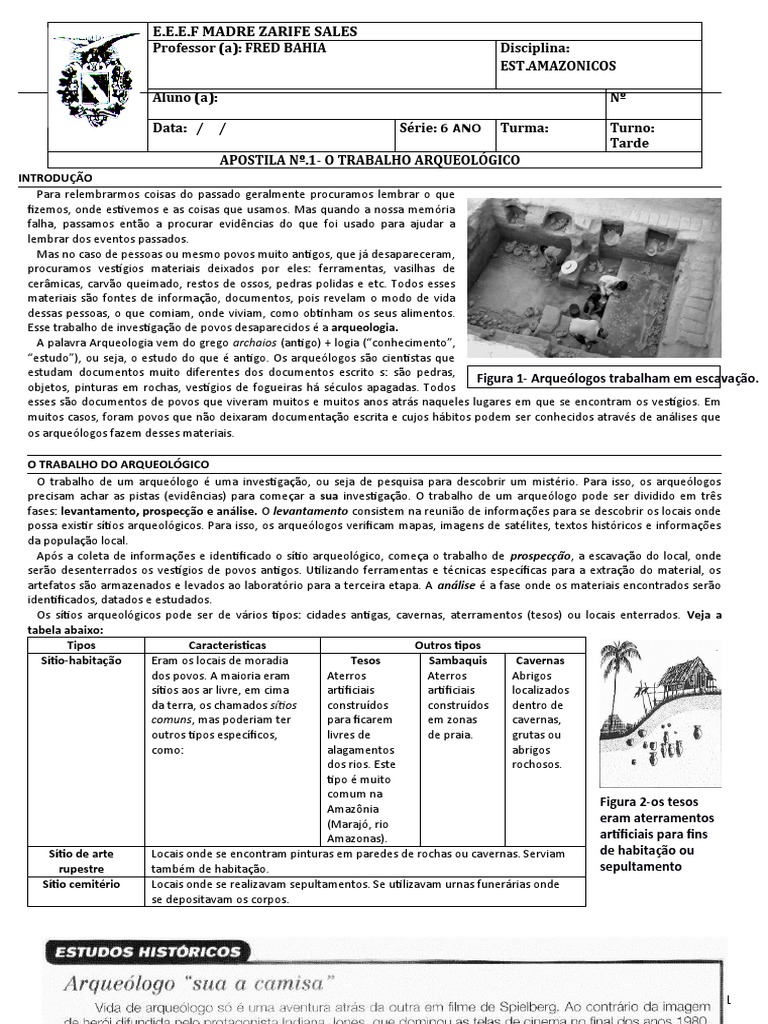 O Trabalho do Arqueólogo | PDF