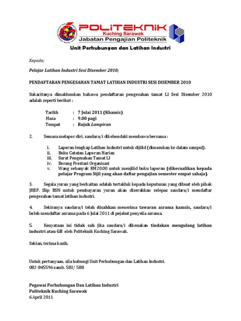 Surat pengesahan pelajar