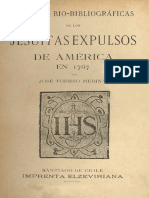 José Toribio Medina (1914) - Noticias Bio-Bibliográficas de Los Jesuítas Expulsos... en 1767 (DOMINGO ANTOMÁS)