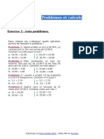 Problemes Et Calculs Exercice 2 Sixieme