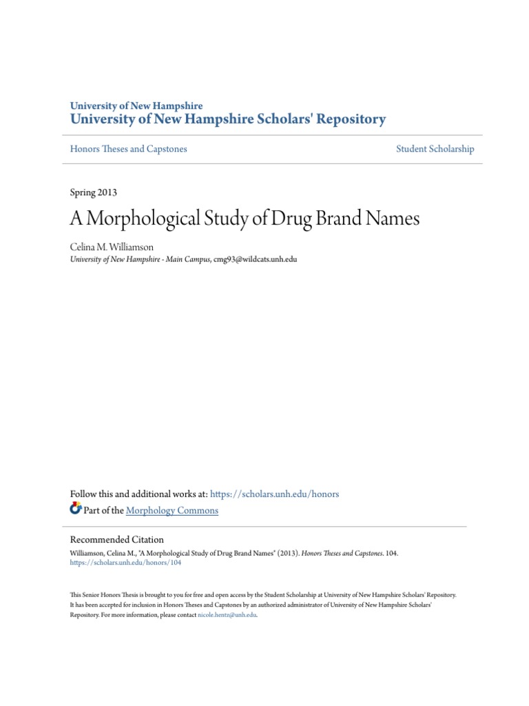 A Morphological Study of Drug Brand Names PDF Corticosteroid