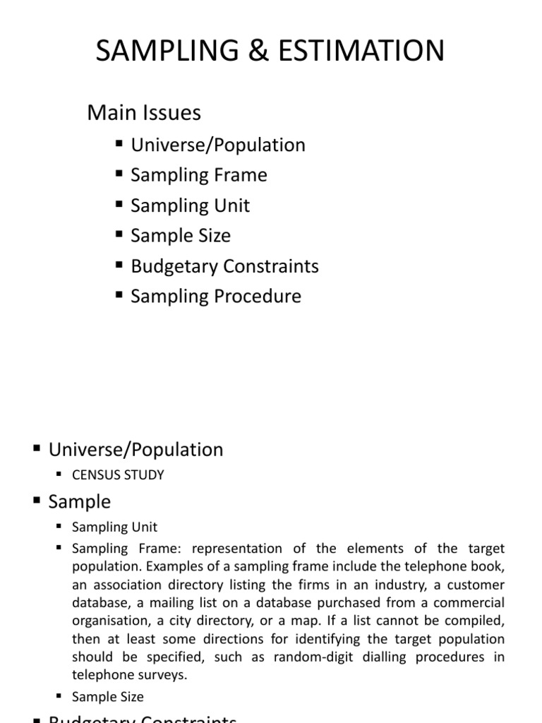 Ch6 Sampling and Estimation | PDF | Sampling (Statistics) | Sample Size ...