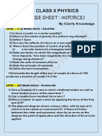 Icse Class X Physics Practise Sheet 1 Force
