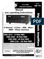Paso Om170 Dma-2015 Dma-2030 Dma-2060 Dma-2120 Digital Music Amplifier 2005 Installation SM