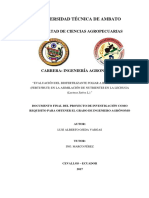 Evaluación del biofertilizante foliar Ferty Fruit en la asimilación de nutrientes en lechuga