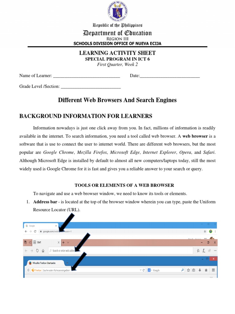Web Browsers and Navigation Tools Guide | PDF | Career & Growth