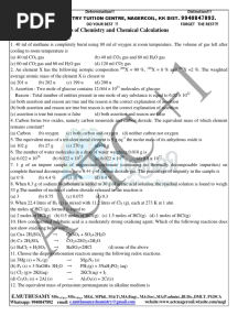11th Chemistry Book Back 1 Mark Questions (English Medium) Mr. E. Muthusamy Vol 1