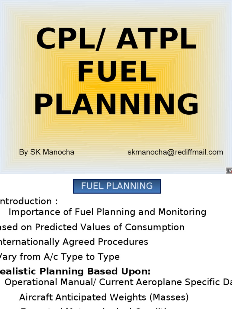 Fuel Planning for Pilots: Key Concepts | PDF | Jet Engine | Vehicles