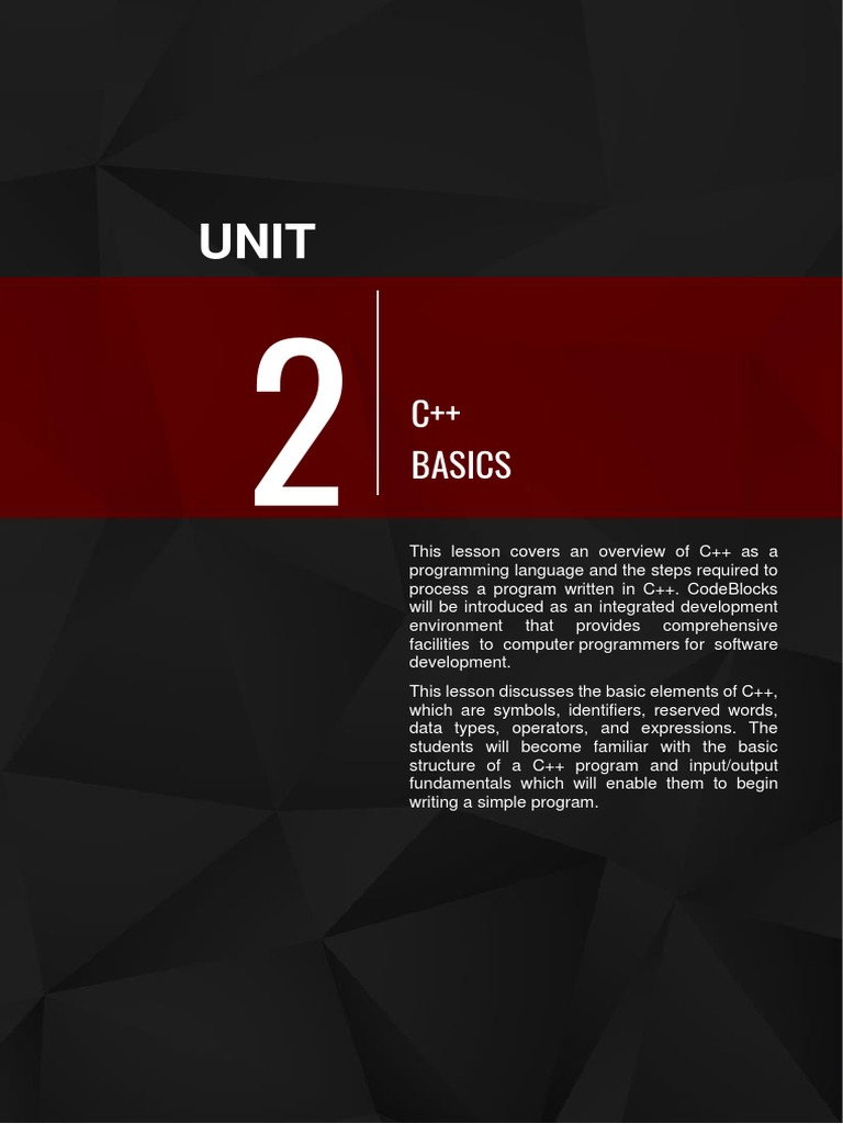 Module unit 2 c basics pdf c programming