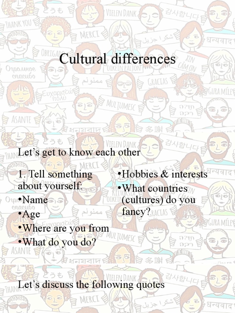 Cultural Differences PDF Foods Cuisine